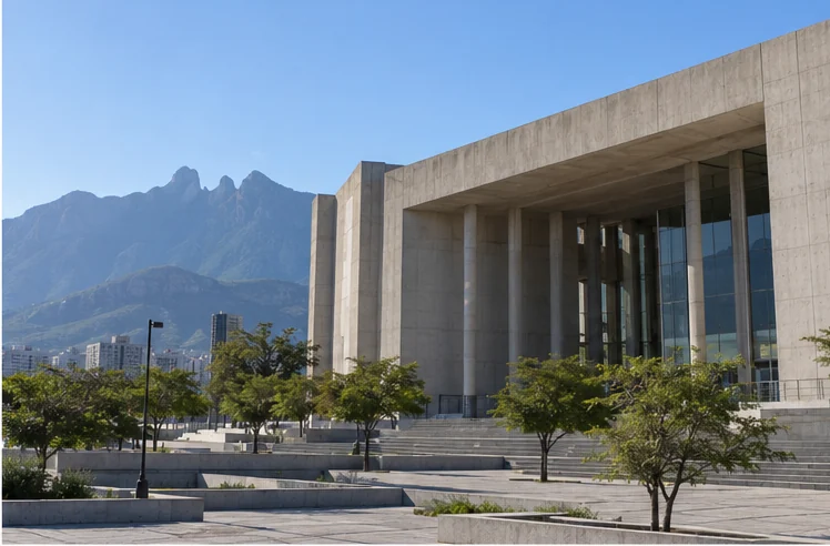 Fachada del Congreso de Nuevo León en Monterrey. Imagen creada con IA; es ilustrativa y no documental.